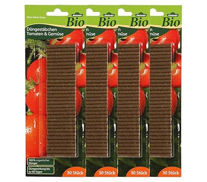 Dehner Bio Düngestäbchen für Tomaten, 4 x 30 Stück (120 Stück)