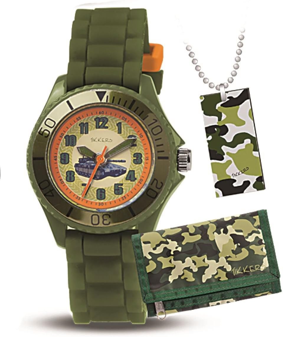 Tikkers Camo Watch Set with Wallet and Dog Tag ATK1003