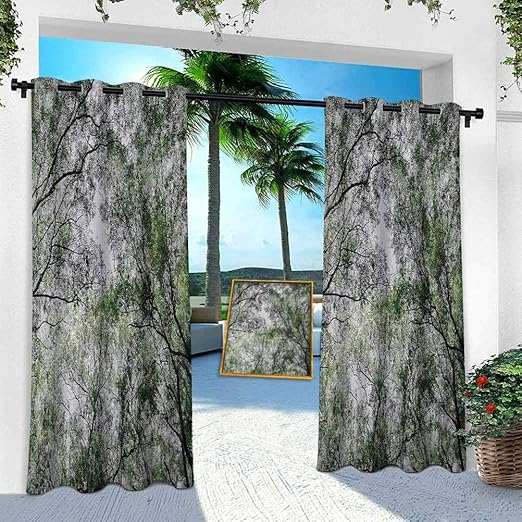 YUAZHOQI Cortinas de patio, rama de árbol en temporada primavera hada