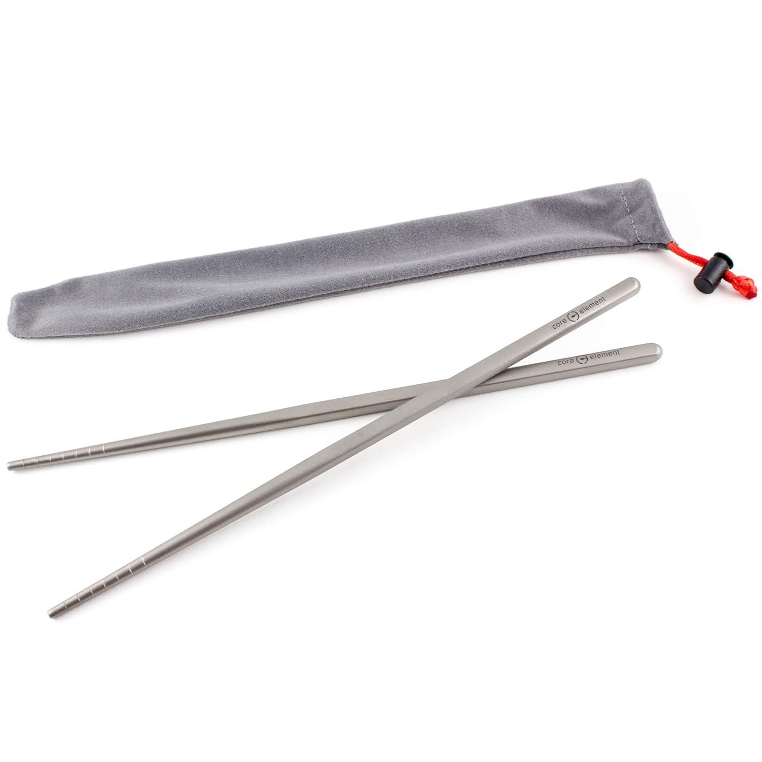 Core Element 100% Titanium Chopsticks Lightweight Eco-Friendly Durable Survival Utensil Tool Perfect for Camping, Home, Travel