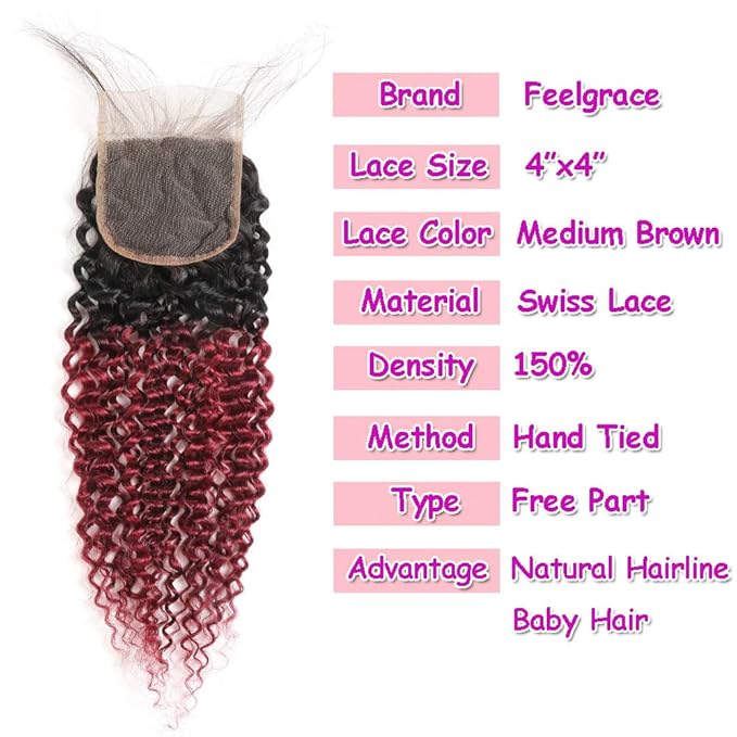 Amazon Com 1b 99j Kinky Curly Hair Extension Soft Brazilian