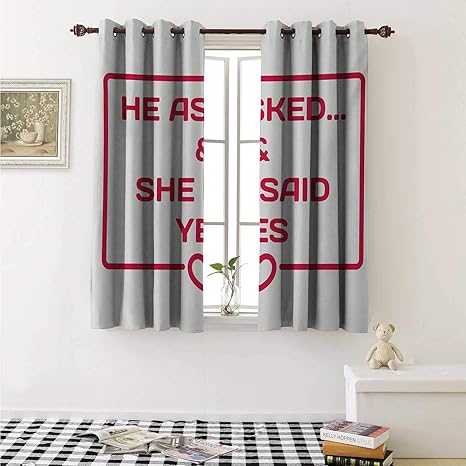 Amazon Com Engagement Party Window Curtain Fabric He Asked And