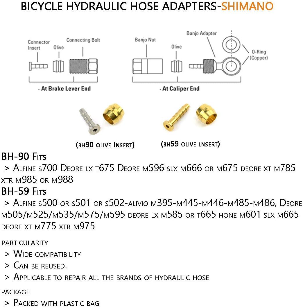 Bicycle Bike Brake Hose Olive and Connecting Insert for Shimano SM-BH90/BH59 Hydraulic Disc Brake Hose,8 Set Hose Olive Insert - Image 5