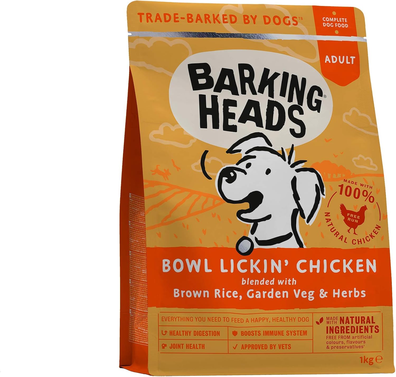 Barking Heads Complete Dry Dog Food 1kg x 4, Adult All Hounder Bowl Lickin' Goodness Chicken - Image 3