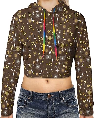 brown cropped hoodie