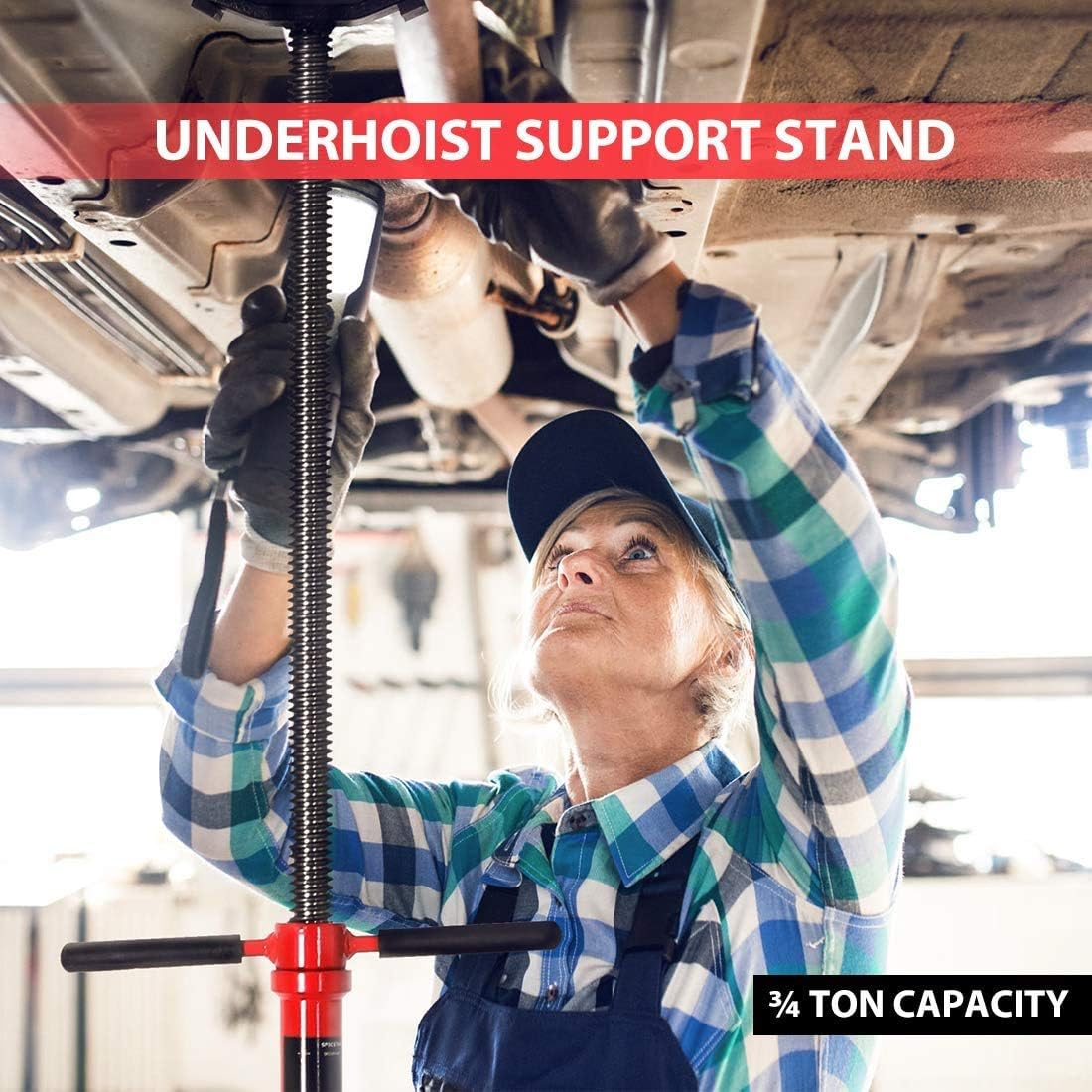 SPECSTAR Steel Underhoist Support Lift Jack Stand with 12 Inch Diameter Base 3/4 Ton Capacity: Automotive