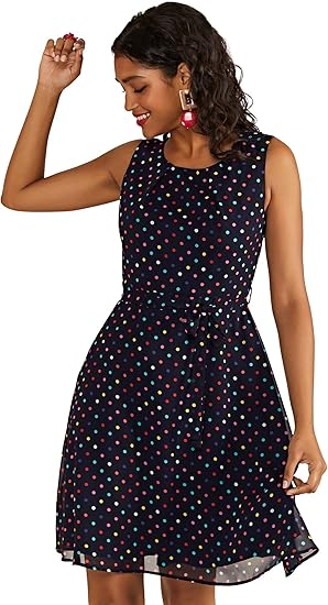 multi coloured skater dress