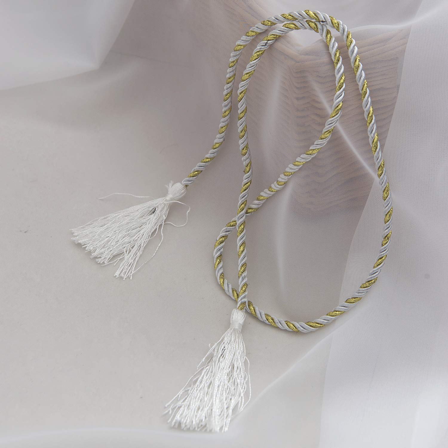 PRAVIVE Outdoor Sheer Curtain Panels - Elegant Waterfroof Tab Top Indoor/Outdoor Drapes/Pergola Shades/Gazebo Blinds for Patio Privacy (2 Tiebacks Included), Off White, 54 W X 96 L, Set of 2