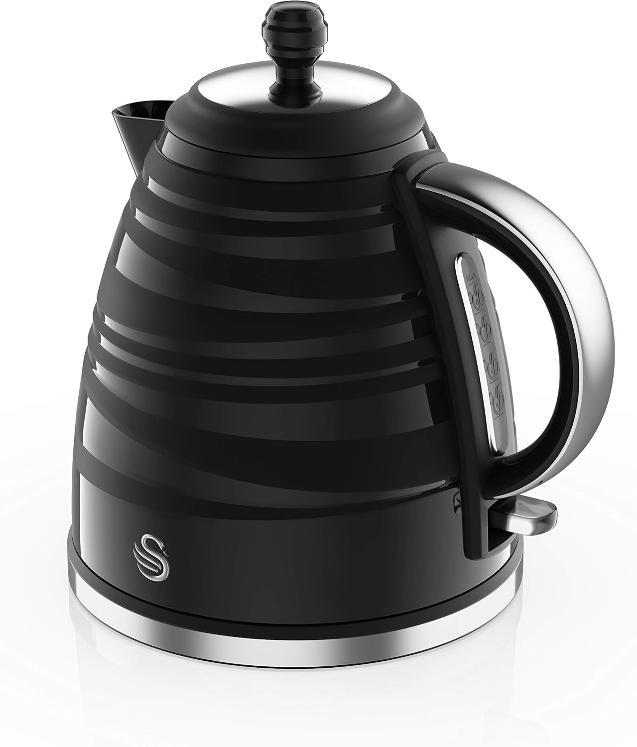 Swan, SK31050BN, Symphony 1.7 Litre Jug Kettle with 360 Degree Rotational Base, 3000 Watts, Black, 1.7 Litres