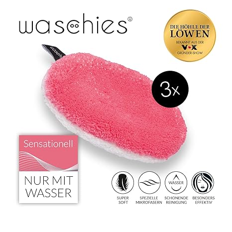 waschies Abschminkpads 3er-Set | Waschpad Gesichtsreinigung nur mit Wasser | Wiederverwendbare Make Up Entferner Pads für sen