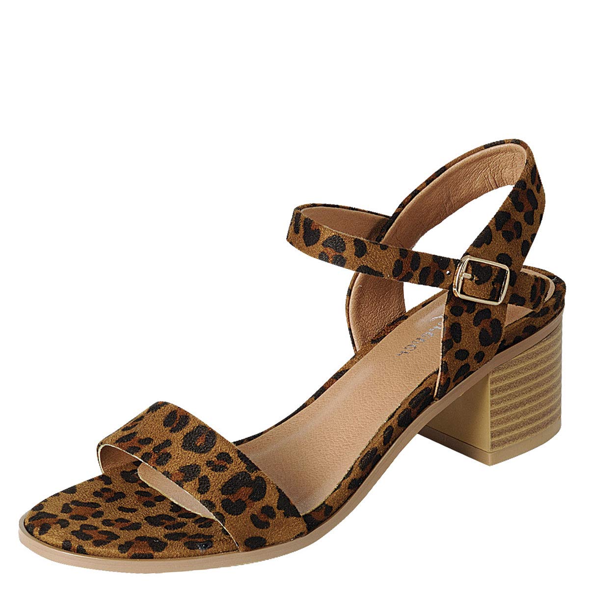 Forever Link Womens Open Toe Mary-Jane Med Low Heel Sandals Shoes