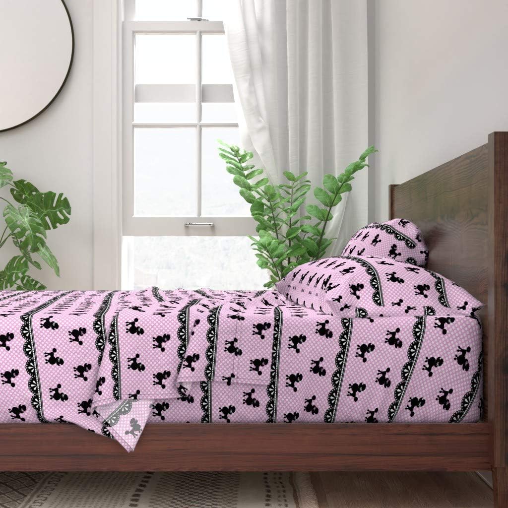 Amazon Com Roostery Sheet Set Pink Poodle Polka Baby Girl