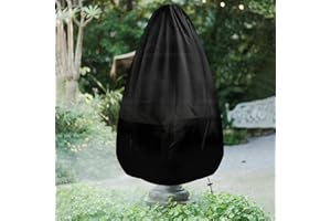 EcoBrisa Fountain Cover 48"x68" Waterproof Garden Fountain Statue Protective Cover Heavy Duty Oxford Cloth Outdoor Statue Protecter with Drawstring for Winter Outdoor Patio Garden, Black
