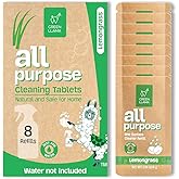 Green Llama Eco-Friendly and Sustainable All-Purpose Refill Tablets | 8-Pack | Lemon Grass Scent | Natural Cleaning Solution for Home with Certified Compostable Packaging