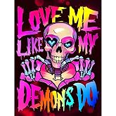 Adult Skull Diamond Painting Set - DIY Skull and Demon Diamond Painting Set, suitable for adult beginners, 5D full diamond round gemstone art craft painting, home wall decoration, 12 in x 16 in