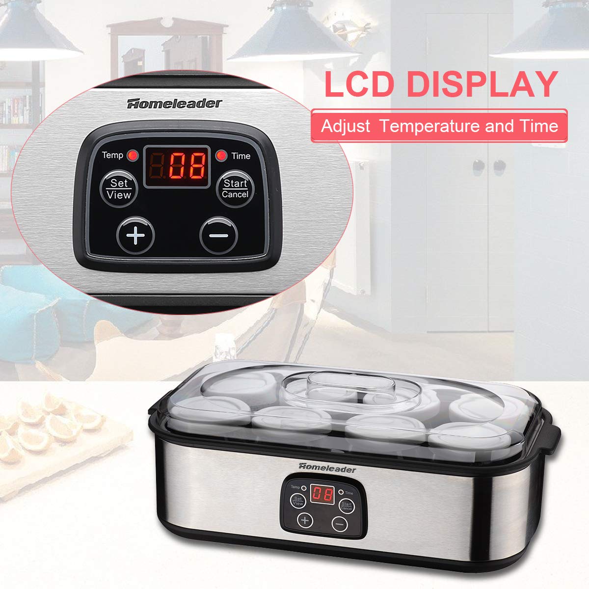 thumbnail image 2 of Automatic Yogurt Maker Timer 1.2l Probiotic 5 Cups Automatic Yogurt Maker Machine - Probiotic Yogurt Maker With Timer And Temperature Control Yoghurt Maker Machine 2 of 13
