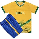 DIBEI Soccer Jerseys for Boys Girls 3-12 Years Kids Jersey Football Youth Jerseys Gift - USA, Brazil, Mexico & Argentina