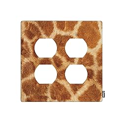 Pznen 2 Duplex Outlet Plates, Giraffe Wild Life