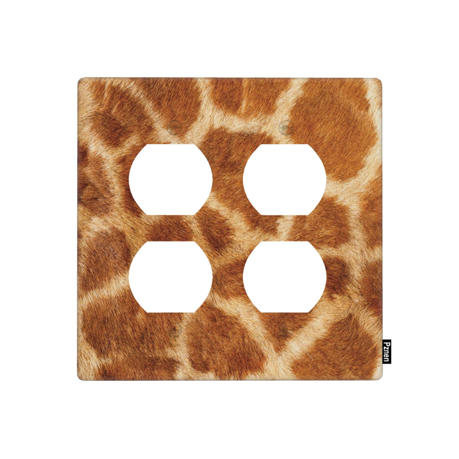 Pznen 2 Duplex Outlet Plates, Giraffe Wild Life