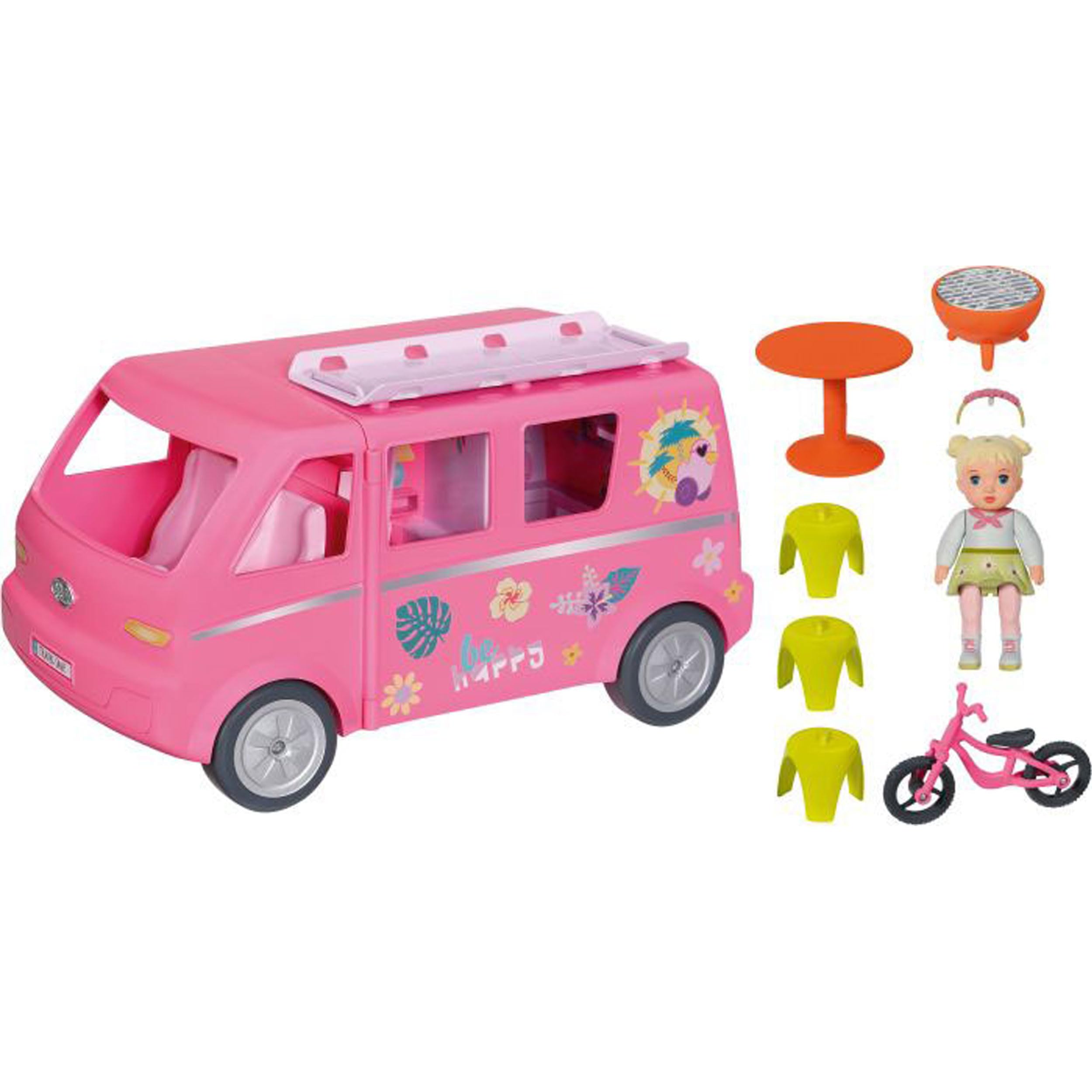 BABY born Minis Campervan with Jasmin 906095 - 7cm Doll with Exclusive Accessories and Moveable Body for Realistic Play - Suitable for Kids From 3+ Years