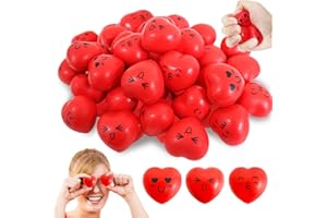 JUUXNCGV 30 Pcs Heart Stress Balls,Mini 1.5" Smiley Face Balls,Heart Shaped Stress Relief Toys for Valentine Day,Kids,Party Favors,Present Fillers,Classroom Exchange Prizes Gift