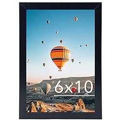 JCJMY 6x10 Picture Frame Black for Wall Hanging or