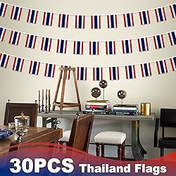 Thailand String Flag Pennant Banner, Small Mini