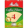 Melitta #4 Cone Coffee Filters, Unbleached Natural Brown, 40 Count (Pack of 12) 480 Total Filters Count - Packaging May Vary