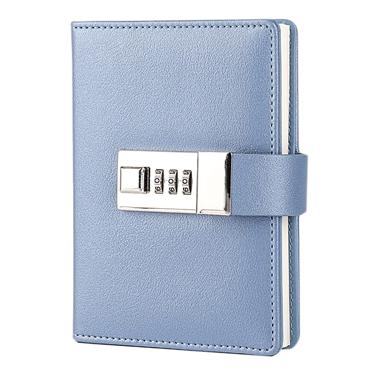 NectaRoy Mini Lockable Diary, PU Leather Cover Wirebound Writing Notebook, Pocket Journal with Lock, Office School Supplies Student Stationery, Size 3.94" x 5.51"