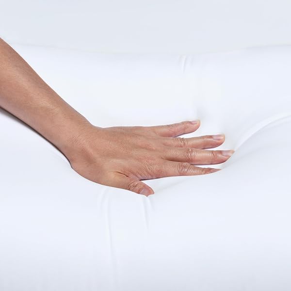 AMAZON BASICS DOWN ALTERNATIVE BED PILLOWS WITH HYPOALLERGENIC PILLOW PROTECTOR CASES, SOFT DENSITY FOR STOMACH AND BACK SLEEPERS, STANDARD 26″ X 20″, WHITE, 2-PACK