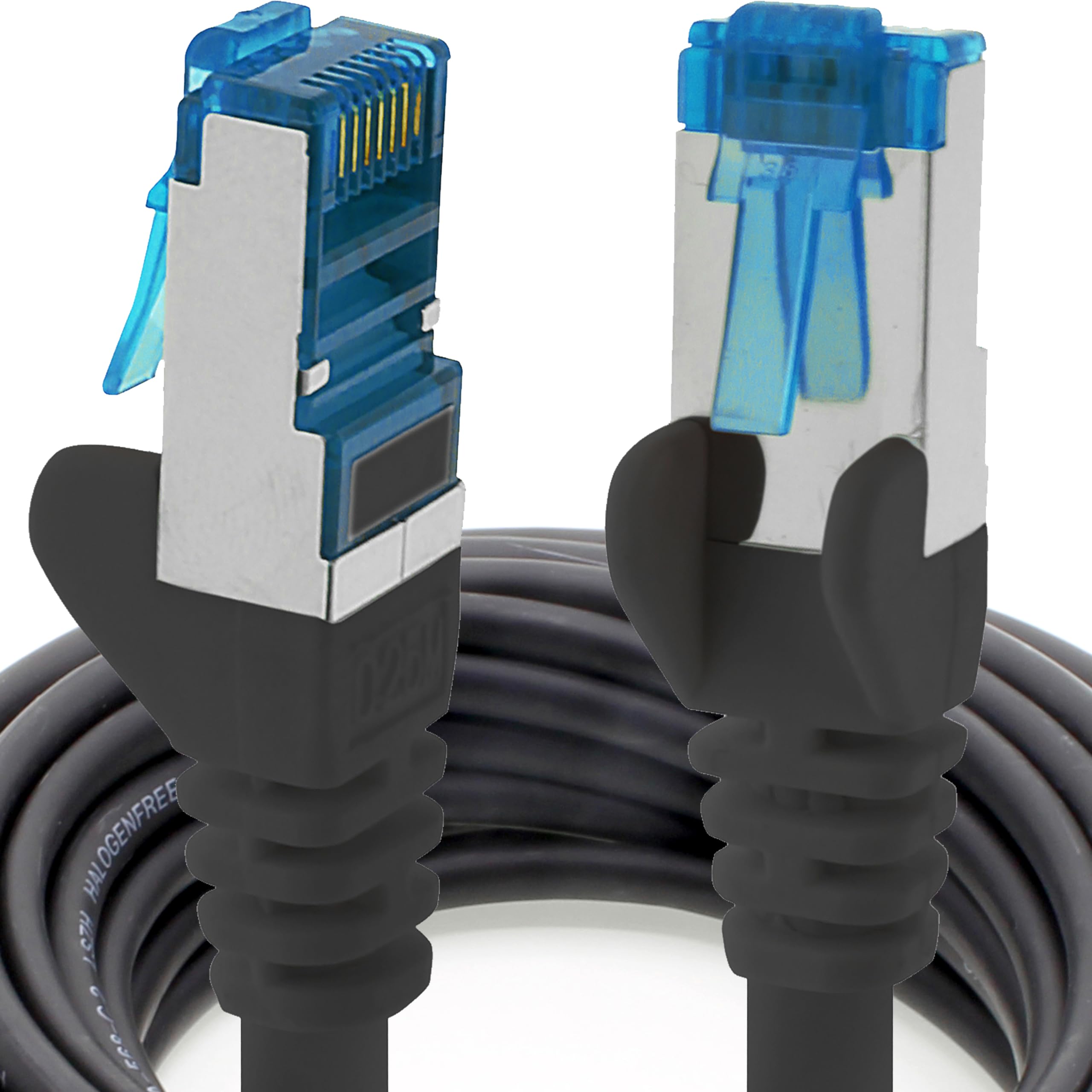1aTTack.de 2m - CAT6a - network cable black - 1 piece CAT 6 A patch cable 10000 Mbit s SFTP PIMF 500 MHz compatible with CAT5 CAT6 CAT7 DSL Internet Switch Router