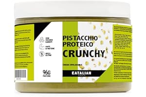 EATALIAN by AMZ BETTER Spreadable Crunchy Pistachio Protein Cream 500 Grams, Pistachio Cream with Grains of Pistachio, Protein Paste, Sweet Taste, Ideal on Bread and for Filling Cakes, Made in Italy