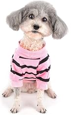 Zunea Small Dog Shirt Striped Love Heart Sequin Tee Soft Cotton S view 7
