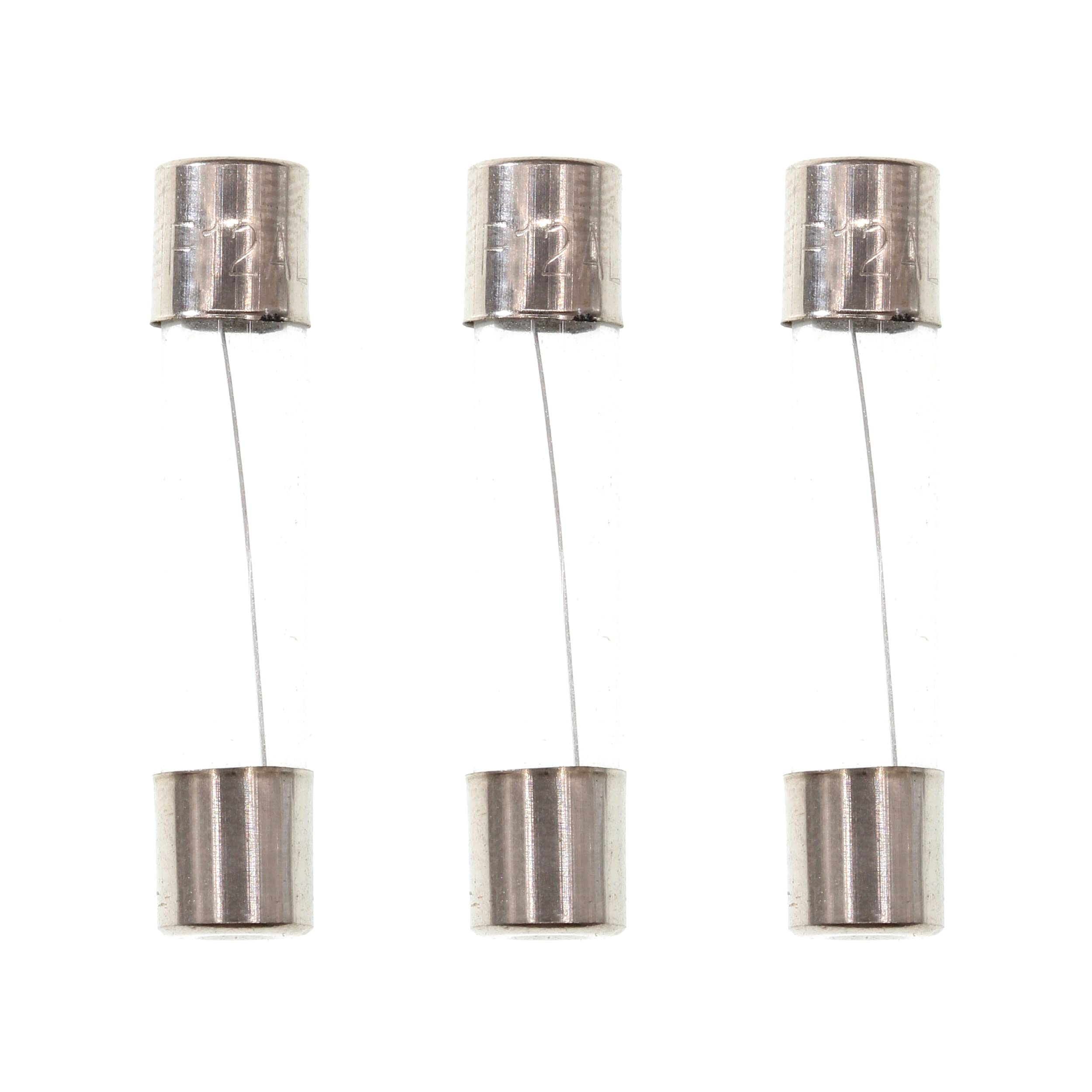 HUABAN 25 Pieces F12AL250V 12A 12 Amp 250V 6 * 30mm Fast-Blow Glass Fuse