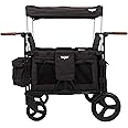 Keenz XC+ 2.0 - Luxury 4 Passenger Stroller Wagon for Kids | Foldable 4 Passenger Quad Seater with Adjustable Canopy | Black