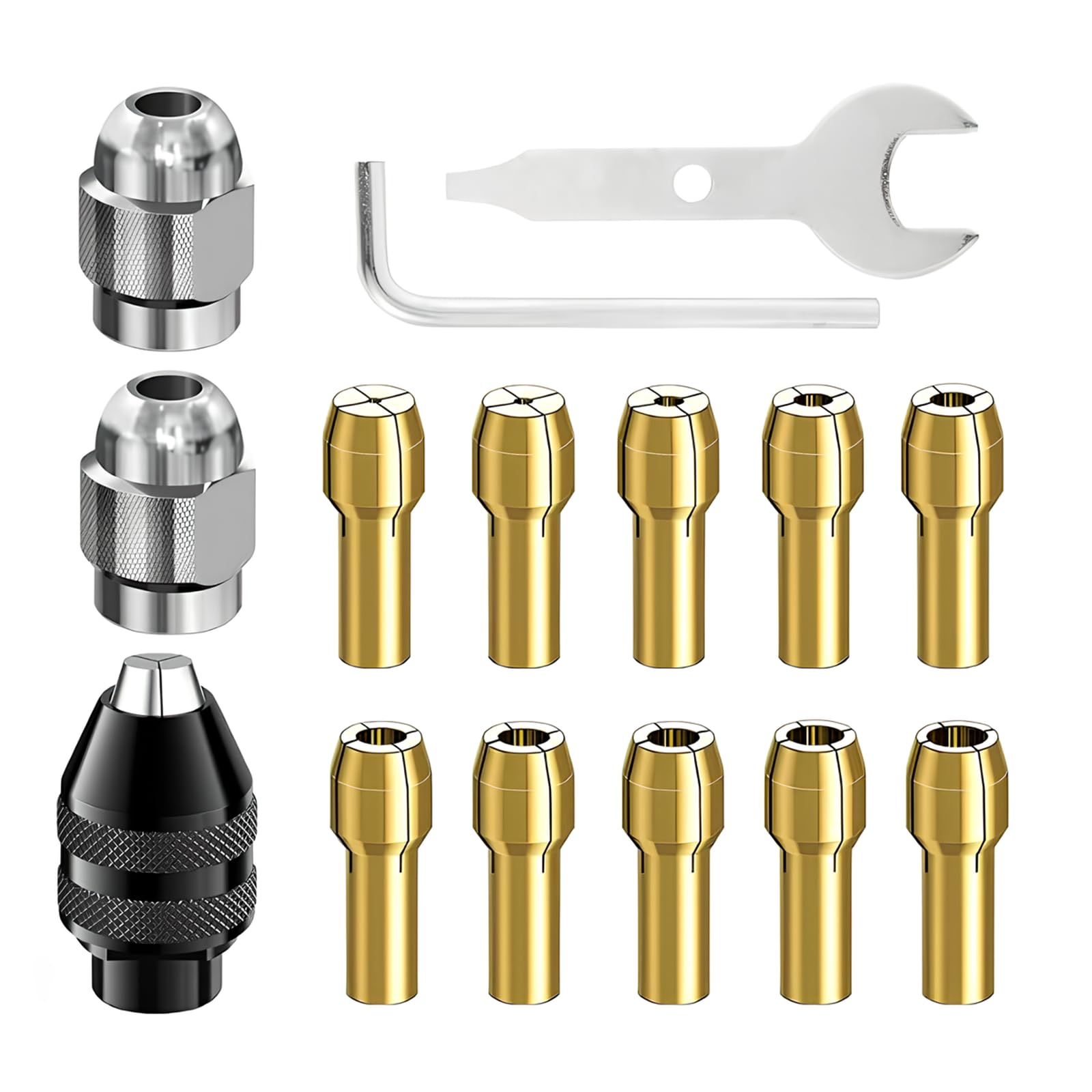 Ninnyi 15PCS 4486 Multi Tool Accessories Set for Dremel, Chuck Collet Kit