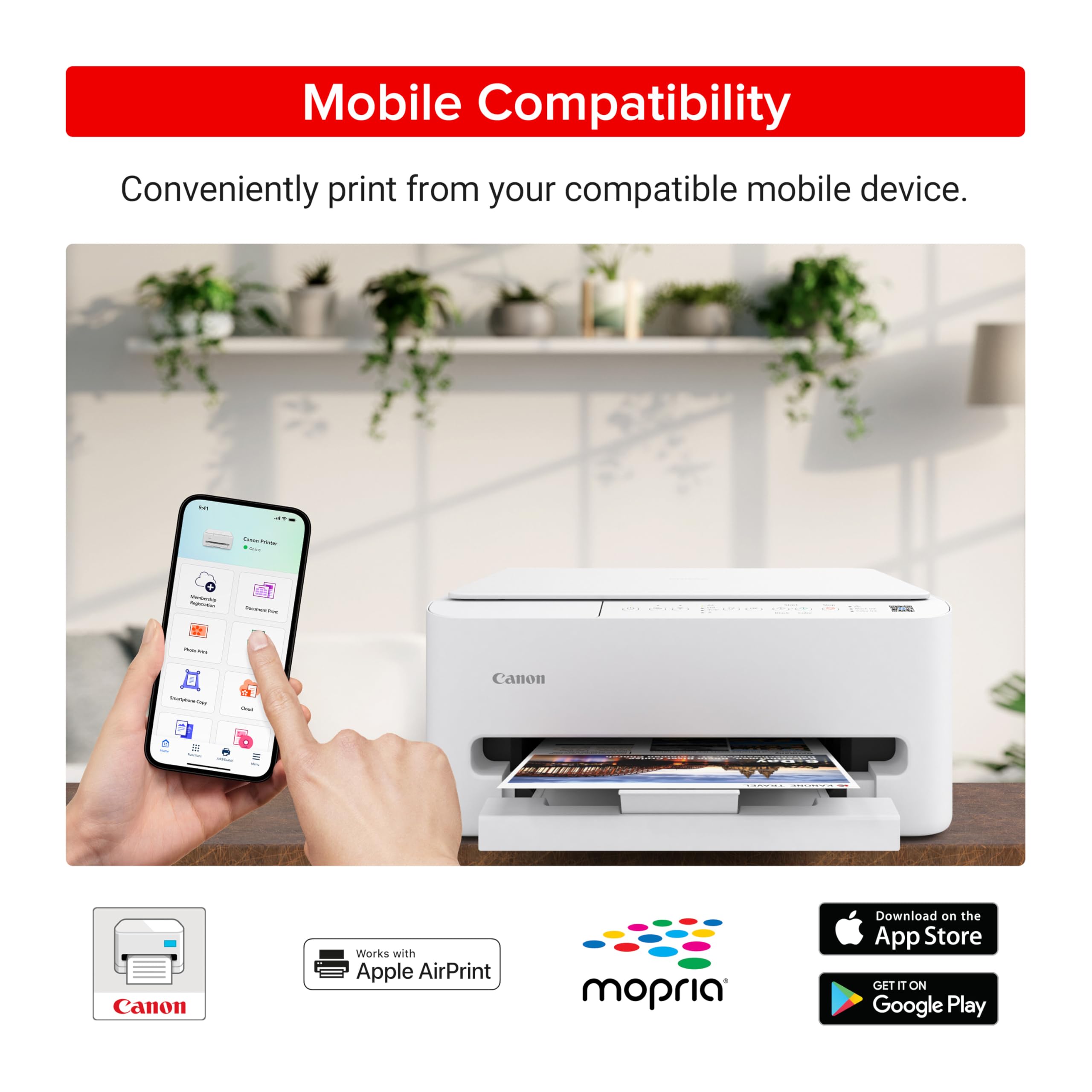 Canon PIXMA TS4320 Wireless Color Inkjet Printer for Duplex Printing, White – Cost Efficient Home Printer with Copier/Scanner, Compact Design, Easy Setup, 1 Year Limited Warranty