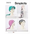 Simplicity Head Wraps and Hat Sewing Pattern Kit, Code S9519, Sizes XS-S-M-L, Multicolor