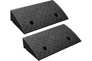 GENUBI INDUSTRY Portable Lightweight Plastic Curb Ramps 2PCS, Heavy Duty Plastic Threshold Ramp Set for Driveway, Loading Dock, Sidewalk, Car, Scooter, Bike, Motorcycle, Wheelchair, Golf Cart