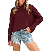 BreathSunny Womens Cute Ribbed Knit Batwing Sleeve Pullover Sweater Spring 2026 Ladies Casual Dressy Crewneck Sweaters