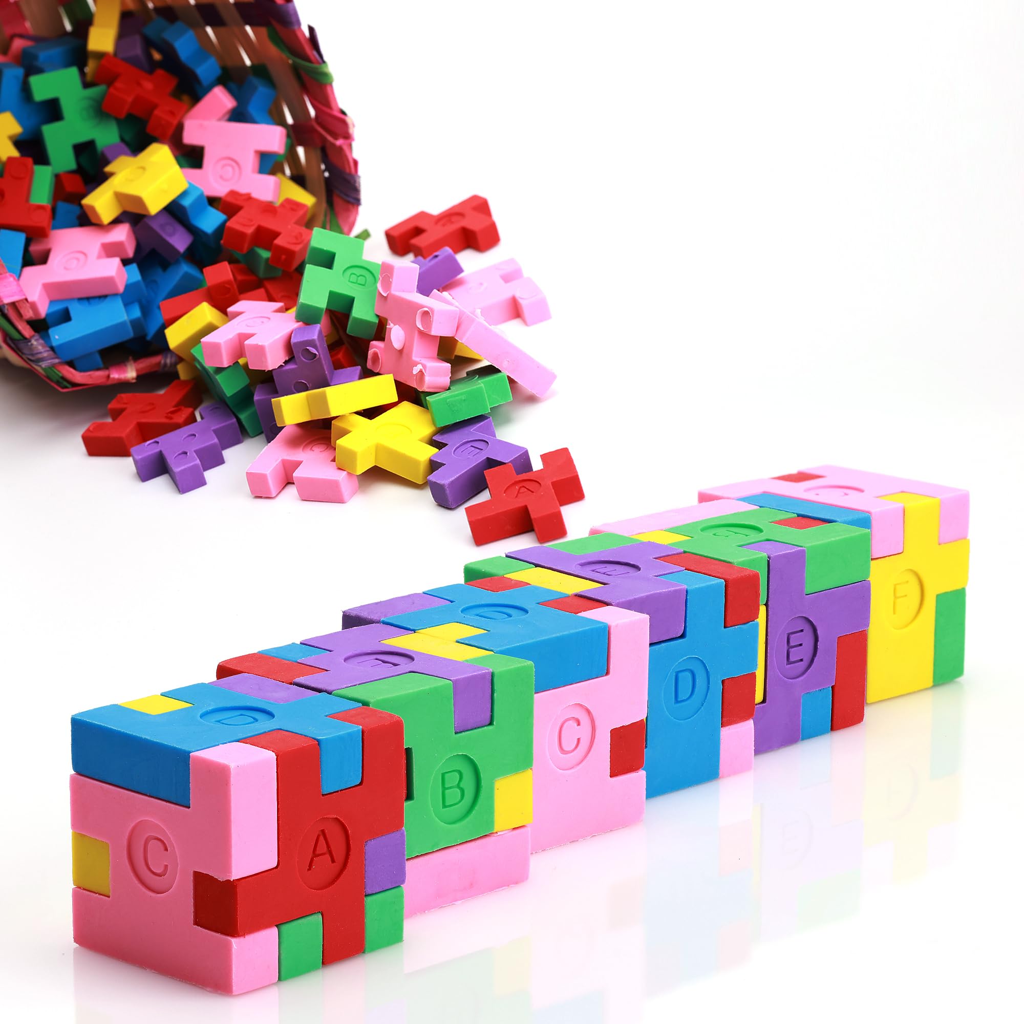 Photo 1 of 3D Puzzle Cube Pencil Erasers for Kids 12 Pack Multicolored Mini Cute Erasers - Classroom Prizes Pinata Stuffers School Supplies Party Favors Easter Egg Fillers Student Gifts from Teacher Fun