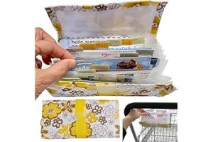 Evelots Grocery Coupon/Receipt Organizer Storage-Accordion File-12 Tabs, Velcro Closure-Floral Fabric, Affix to Shopping Cart-30 Labels