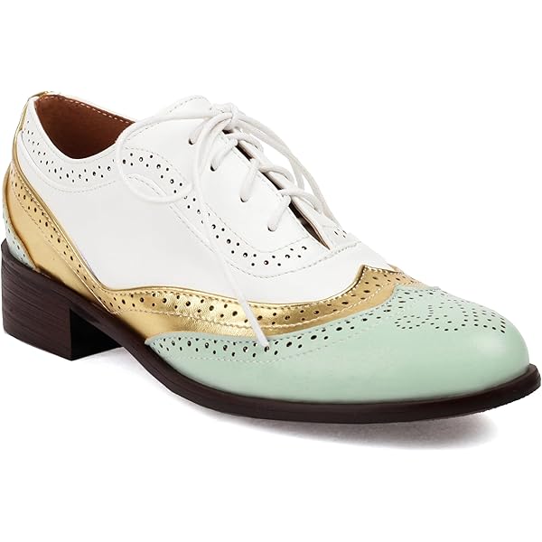 Round Toe Women's Perforated Oxford Shoes Women's Oxford