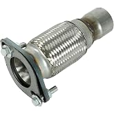 Stainless Steel Flange Flex Repair Pipe Exhaust | 2" Inlet OD x 8.125'' OAL Fits Chevy Malibu Pontiac G6 Saturn Aura
