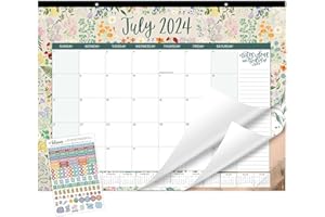 bloom daily planners 2024-2025 Academic Desk Calendar - 21" x 16" Large Monthly Organizer Pad with Stickers (July 2024 - July 2025) Desktop Blotter - Seasonal