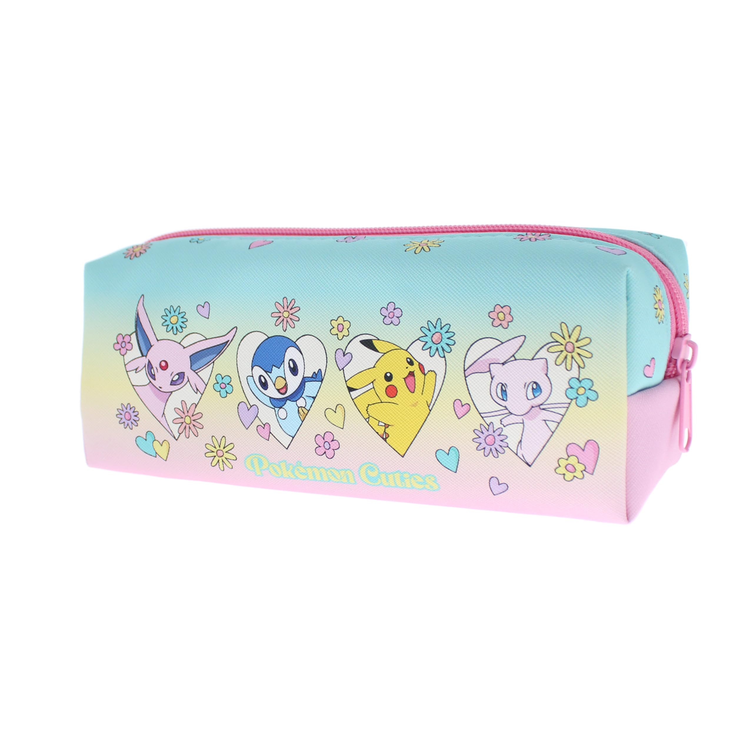 Blueprint Collections Pokemon Pencil Case | 20 x 6.5 x 8cm Zip-Up Pencil Pouch | Pikachu & Eevee Design | Cute Girls School Supplies | Pokemon Stationery & Gifts