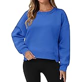 ONFERS Cropped Sweatshirt for Women Crewneck Fleece Pullover Tops Oversized Sweater Fashion Fall Outfits