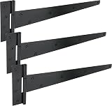 IRONTITE 3 Pack Black 400mm T Hinges for Wooden Gates Shed Doors Heavy Duty view 1