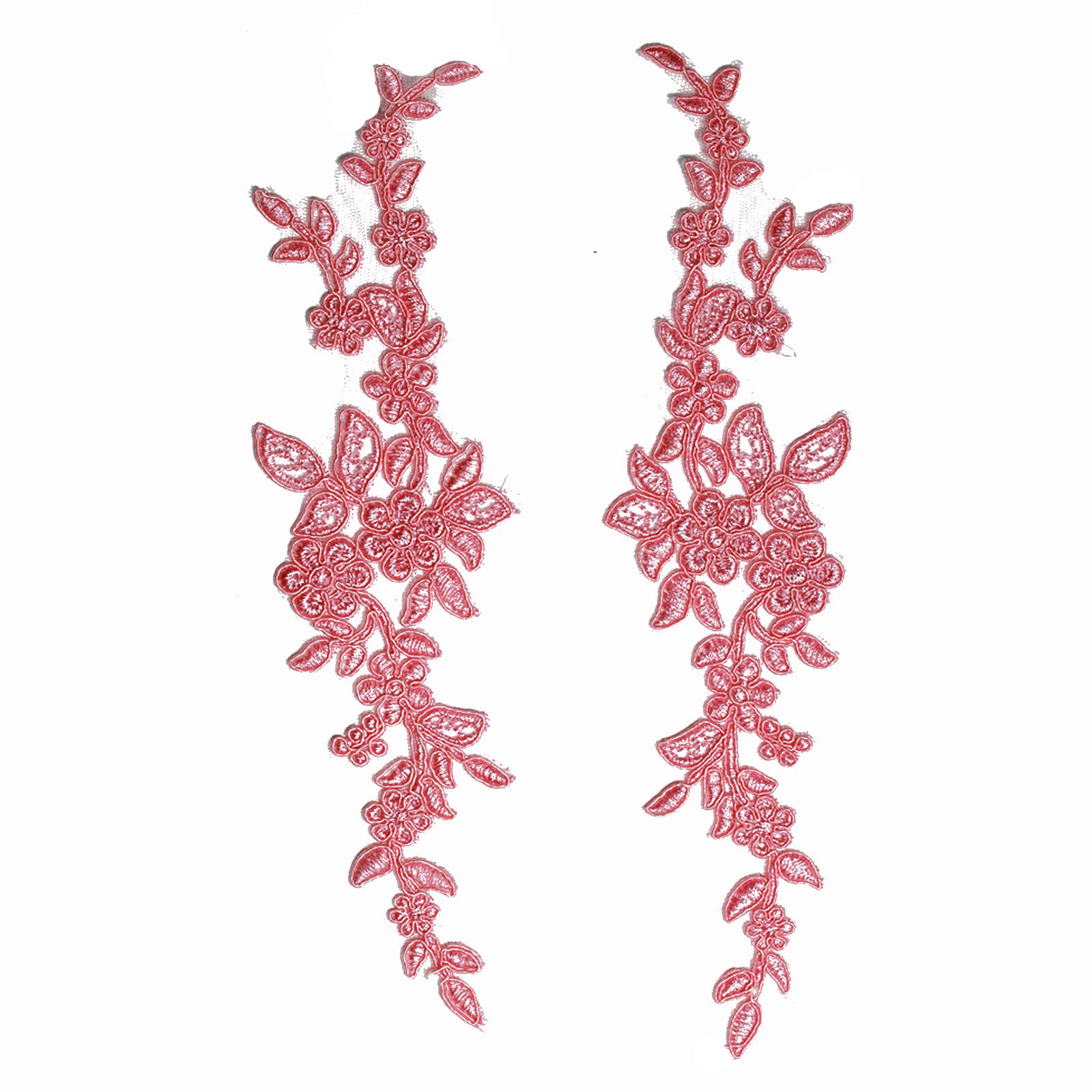 4 x Pieces Corded Lace Applique Wedding Motif Sew On #30 A (Pink)