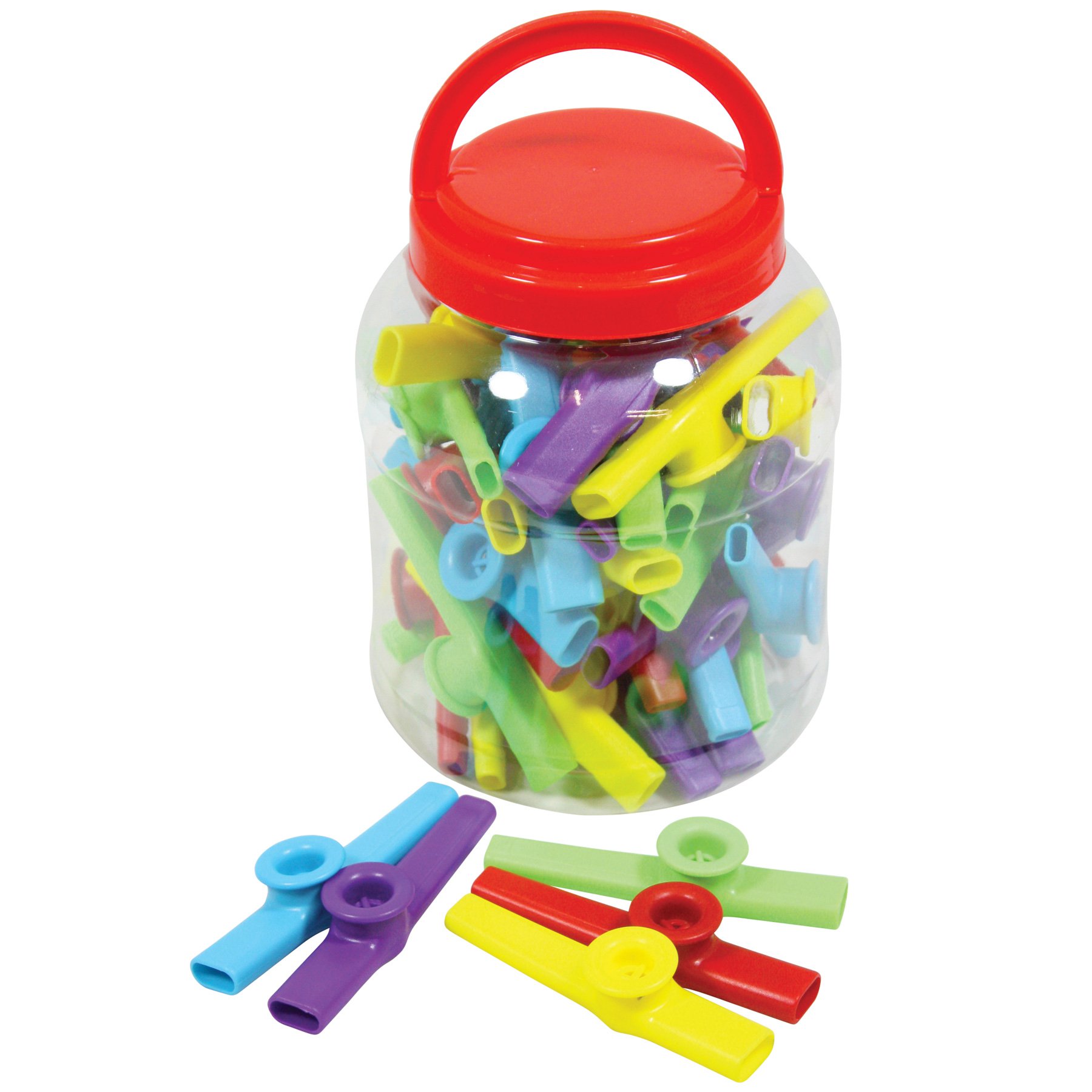 Percussion Workshop PP3230 Tub of 30 Colourful Plastic Kazoos - Multicolor